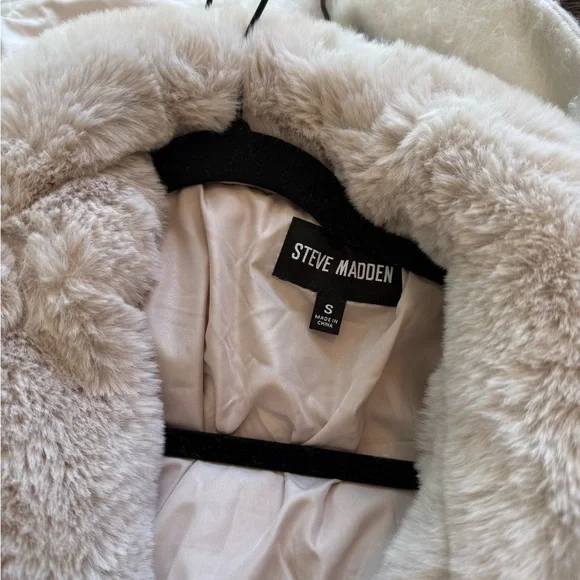 Steve Madden Luxe Beige Teddy Jacket - Picture 2 of 7